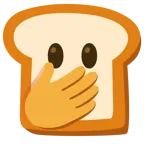 faccina con occhi aperti e mano sulla bocca + pane in cassetta