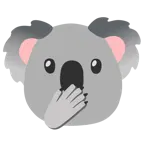 faccina con occhi aperti e mano sulla bocca + koala