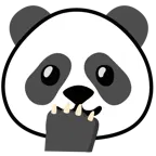 faccina con occhi aperti e mano sulla bocca + panda