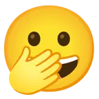 faccina con occhi aperti e mano sulla bocca + faccina con un gran sorriso