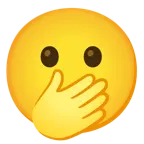 faccina con occhi aperti e mano sulla bocca + faccina con occhi sorridenti
