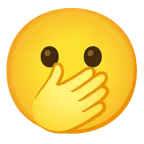 faccina con occhi aperti e mano sulla bocca + faccina confusa