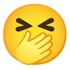 faccina con occhi aperti e mano sulla bocca + faccina frustrata