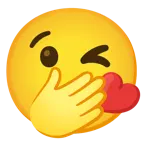 faccina con occhi aperti e mano sulla bocca + faccina che manda un bacio