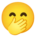 faccina con occhi aperti e mano sulla bocca + faccina che bacia con occhi sorridenti