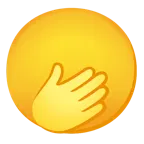 faccina con occhi aperti e mano sulla bocca + faccina senza bocca