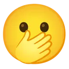 faccina con occhi aperti e mano sulla bocca + faccina leggermente imbronciata