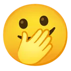 faccina con occhi aperti e mano sulla bocca + faccina che abbraccia
