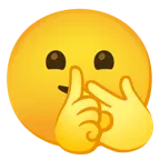 faccina con occhi aperti e mano sulla bocca + faccina che zittisce