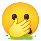 faccina con occhi aperti e mano sulla bocca + faccina che vomita