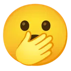 faccina con occhi aperti e mano sulla bocca + faccina che sbadiglia