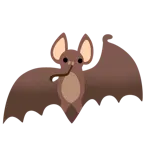 faccina con occhi aperti e mano sulla bocca + pipistrello