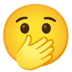 faccina con occhi aperti e mano sulla bocca + faccina sorridente