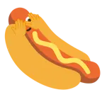 faccina che sbircia tra le dita + hot dog