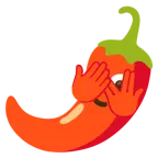 faccina che sbircia tra le dita + peperoncino