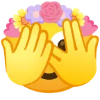 faccina che sbircia tra le dita + tulipano