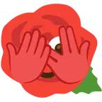 faccina che sbircia tra le dita + rosa