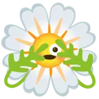 faccina che sbircia tra le dita + fiore