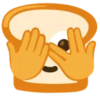 faccina che sbircia tra le dita + pane in cassetta