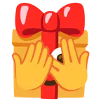 faccina che sbircia tra le dita + regalo