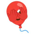 faccina che sbircia tra le dita + palloncino
