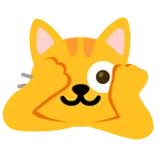 faccina che sbircia tra le dita + muso di gatto