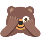 faccina che sbircia tra le dita + orso