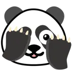 faccina che sbircia tra le dita + panda