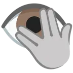 faccina che sbircia tra le dita + occhio