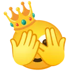 faccina che sbircia tra le dita + corona