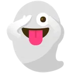 faccina che sbircia tra le dita + fantasma