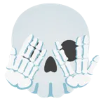 faccina che sbircia tra le dita + teschio