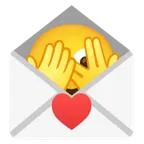 faccina che sbircia tra le dita + lettera d’amore