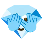 faccina che sbircia tra le dita + gemma