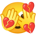 faccina che sbircia tra le dita + cuore infranto