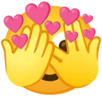 faccina che sbircia tra le dita + cuore con freccia