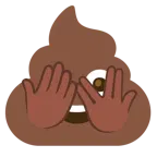 faccina che sbircia tra le dita + cacca