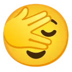 faccina che sbircia tra le dita + faccina sollevata