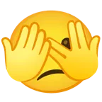 faccina che sbircia tra le dita + faccina confusa