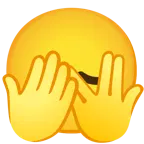 faccina che sbircia tra le dita + faccina delusa