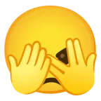 faccina che sbircia tra le dita + faccina arrabbiata