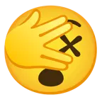 faccina che sbircia tra le dita + faccina frastornata
