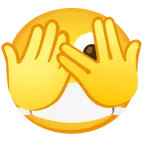 faccina che sbircia tra le dita + faccina con mascherina