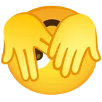 faccina che sbircia tra le dita + faccina sottosopra