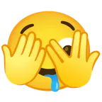 faccina che sbircia tra le dita + faccina che sbava