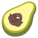 faccina che sbircia tra le dita + avocado
