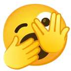 faccina che sbircia tra le dita + faccina che sbadiglia