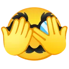 faccina che sbircia tra le dita + faccina travestita