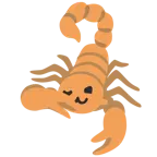 faccina che sbircia tra le dita + scorpione