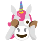 faccina che sbircia tra le dita + unicorno
